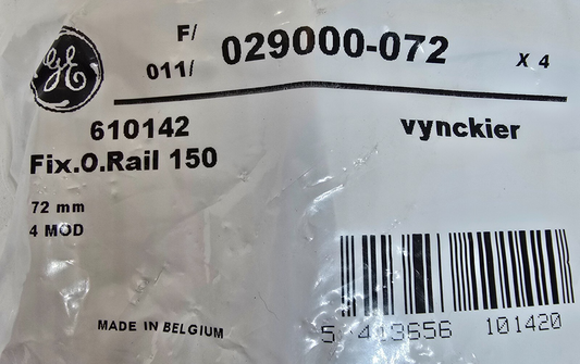 GE 011/029000-072 4PCS CB Blanks Fix.O.Rail 610142 150 vynckier 72mm 4MOD (NEW)
