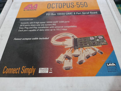 LAVA Octopus-550 PCI Bus 16550 UART 8 Port Serial Board, Lava model (NEW)