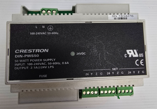 CRESTRON DIN-PWS50 DIN Rail 50 Watt Cresnet Power Supply - Powers the DIN-AP2