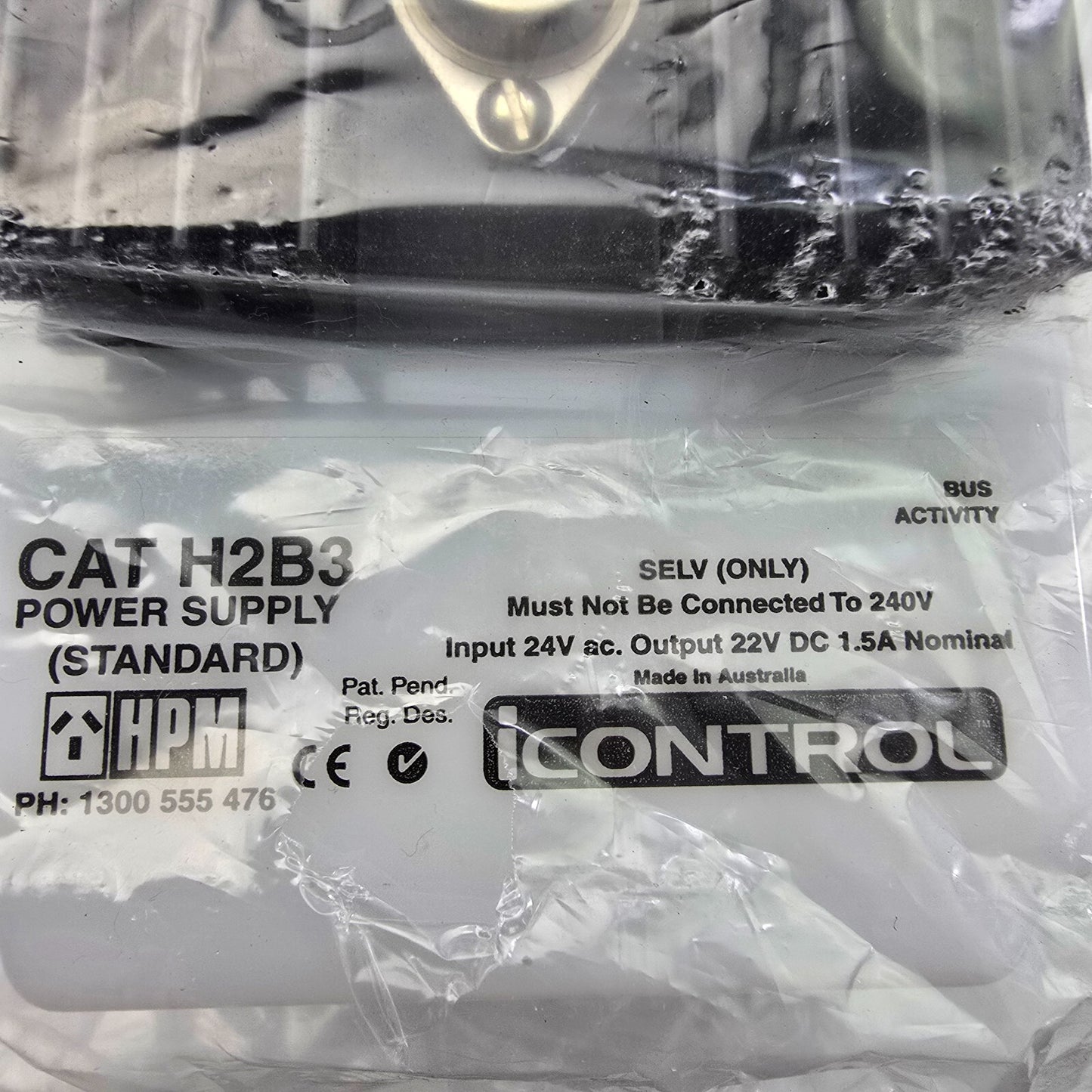 HPM H2B3 iControl POWER SUPPLY (STANDARD) SELV 24Vac to 22V DC 1.5A NEW In Box