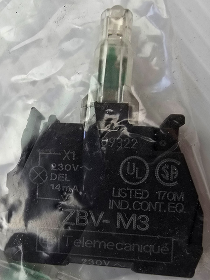 Schneider ZBVM3 Indicator Harmony XB4 green integral LED 240VAC (NEW From AUS)