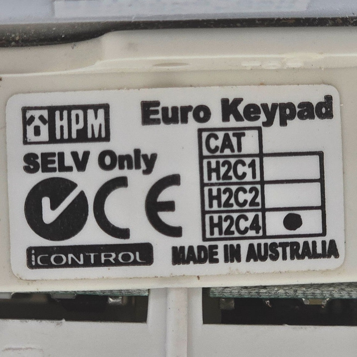 Euro Keypad HPM H2C4-1SSU2WE iControl 4 white button S/S Euro Keypad SELV Only (NE ...