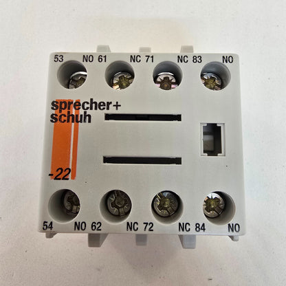 Sprecher+Schuh CS7-PV-22 CS7 Auxiliary Contact 2N/O 2N/C Top Mount (NEW In Box)