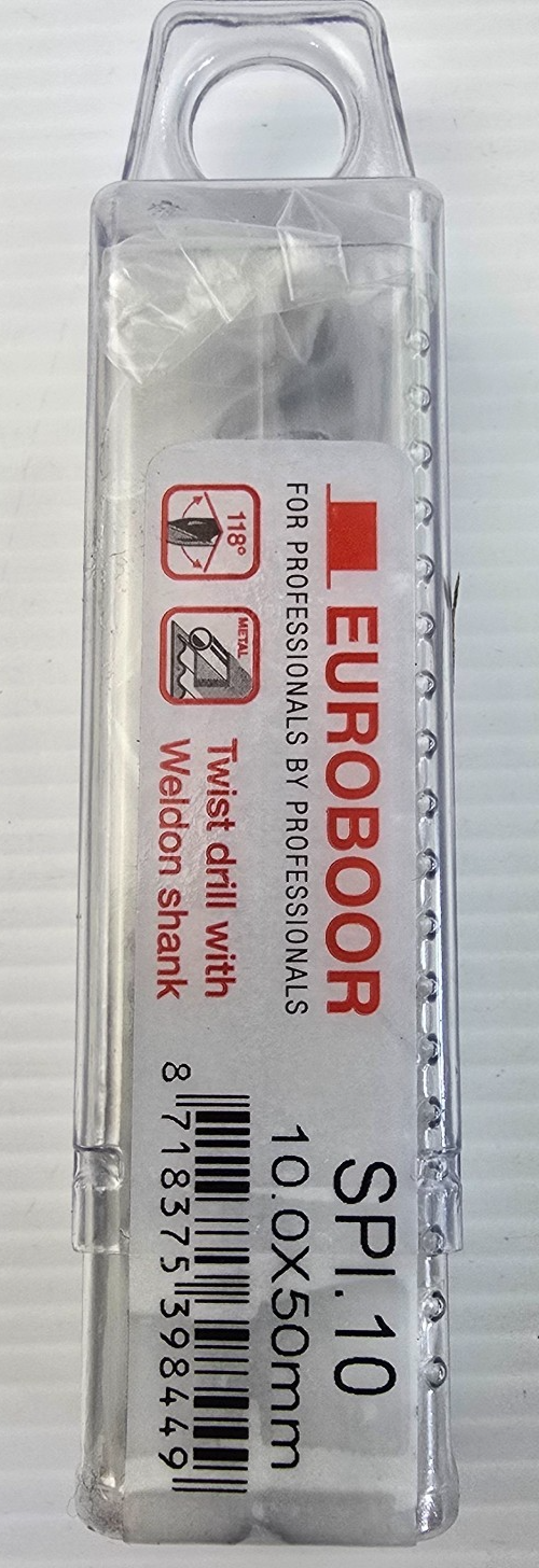 Euroboor 10 x 55mm Weldon Shank Twist Drill