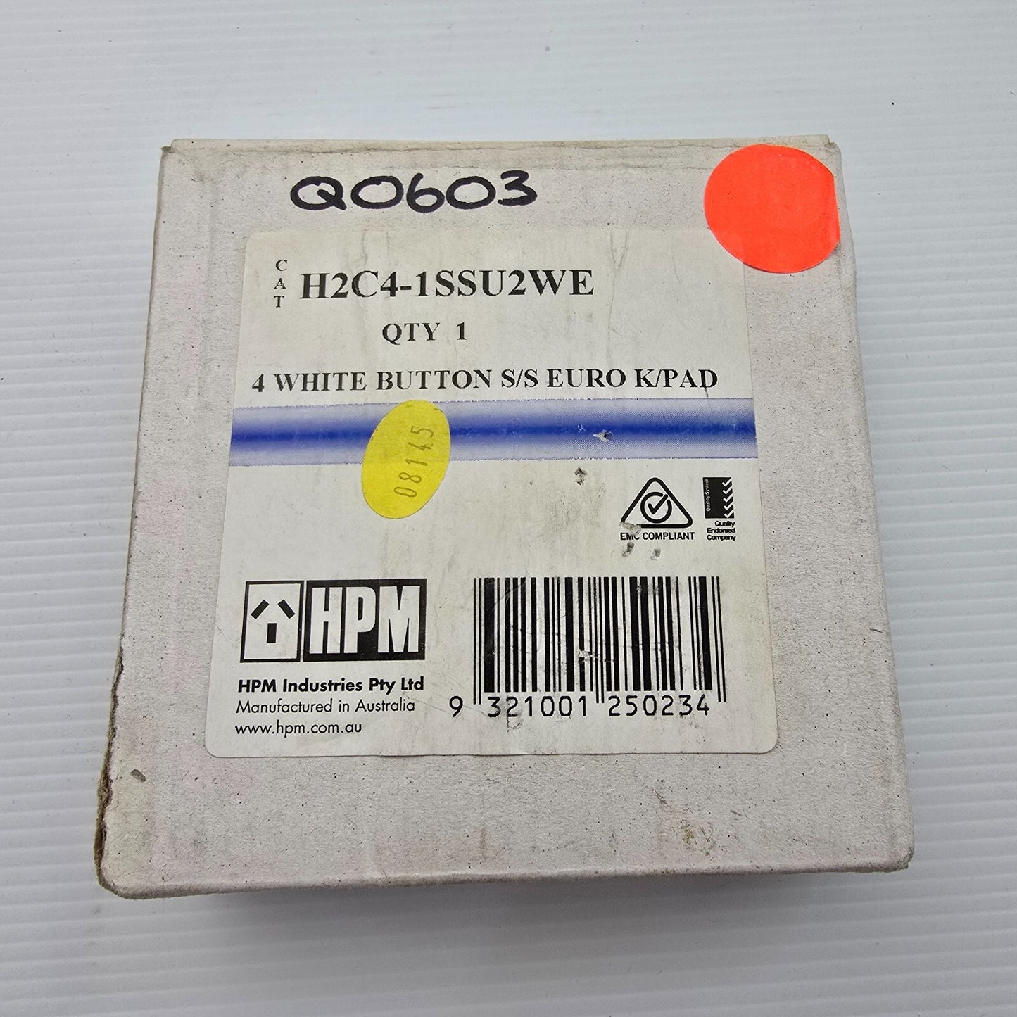HPM H2C4-1SSU2WE iControl 4 white button S/S Euro Keypad SELV Only (NEW In Box)