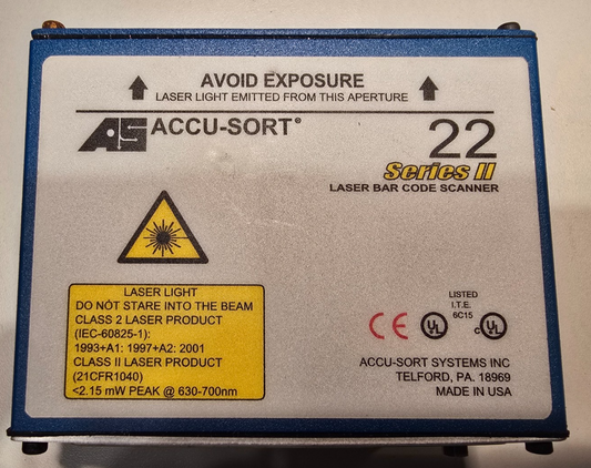 ACCU-SORT 22 Series II Laser Bar Code Scanner (USED)