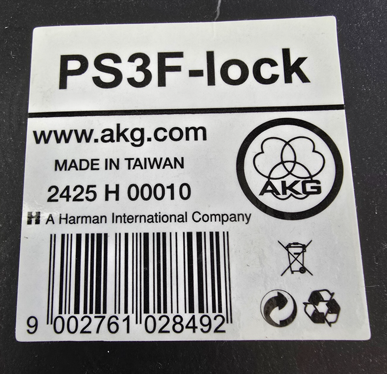 AKG PS3F-lock PS3 F-lock Locking Panel Mount XLR 2425 H 00010 (NEW In Box)