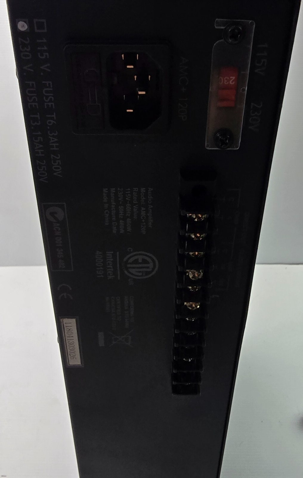 Australian Monitor AMC+120P 120W Power Amplifier 100 volt or 4ohm 2RU (PreOwned)