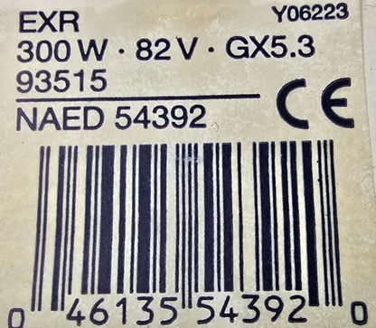 OSRAM 93515 EXR 300w 82V GX5.3 NAED 54392 Halogen Lamp Y06223 (NEW In Box)