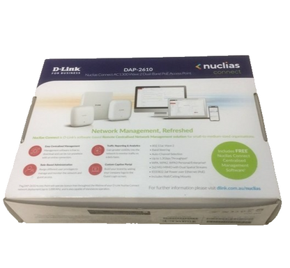 D-Link DAP-2610 Wireless AC1300 Wave 2 Dual-Band PoE Access Point (NEW In Box)