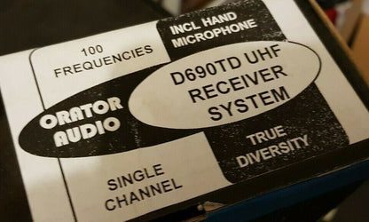Orator D690TD UHF Receiver System 1-Ch True Diversity 100 Freq Mic Kit (NEW)