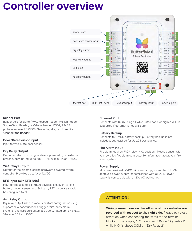 ButterflyMX 2-Door Access Controller Kit PSU DIN Keypad Reader & Fobs (NEW)