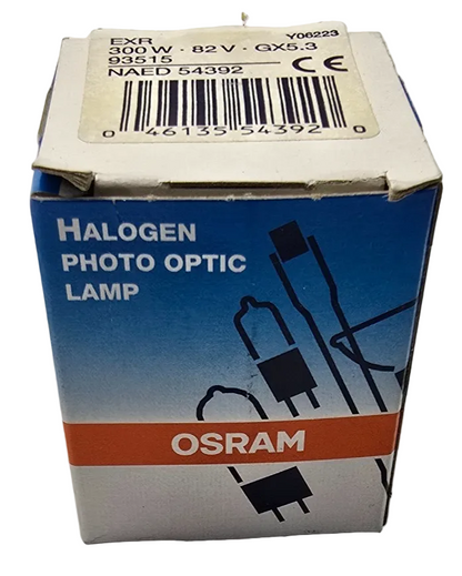 OSRAM halogen photo optic lamp packaging on a white background
