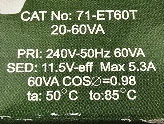 National-Lighting 71-ET60T 20-60VA Dimmable Electronic Transformer Halogen Lamp