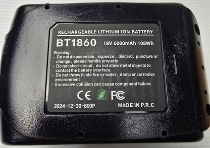 BT1860 18V 6000mAh 108Wh Li-ion Rechargeable Battery For Makita 18V LXT (NEW)
