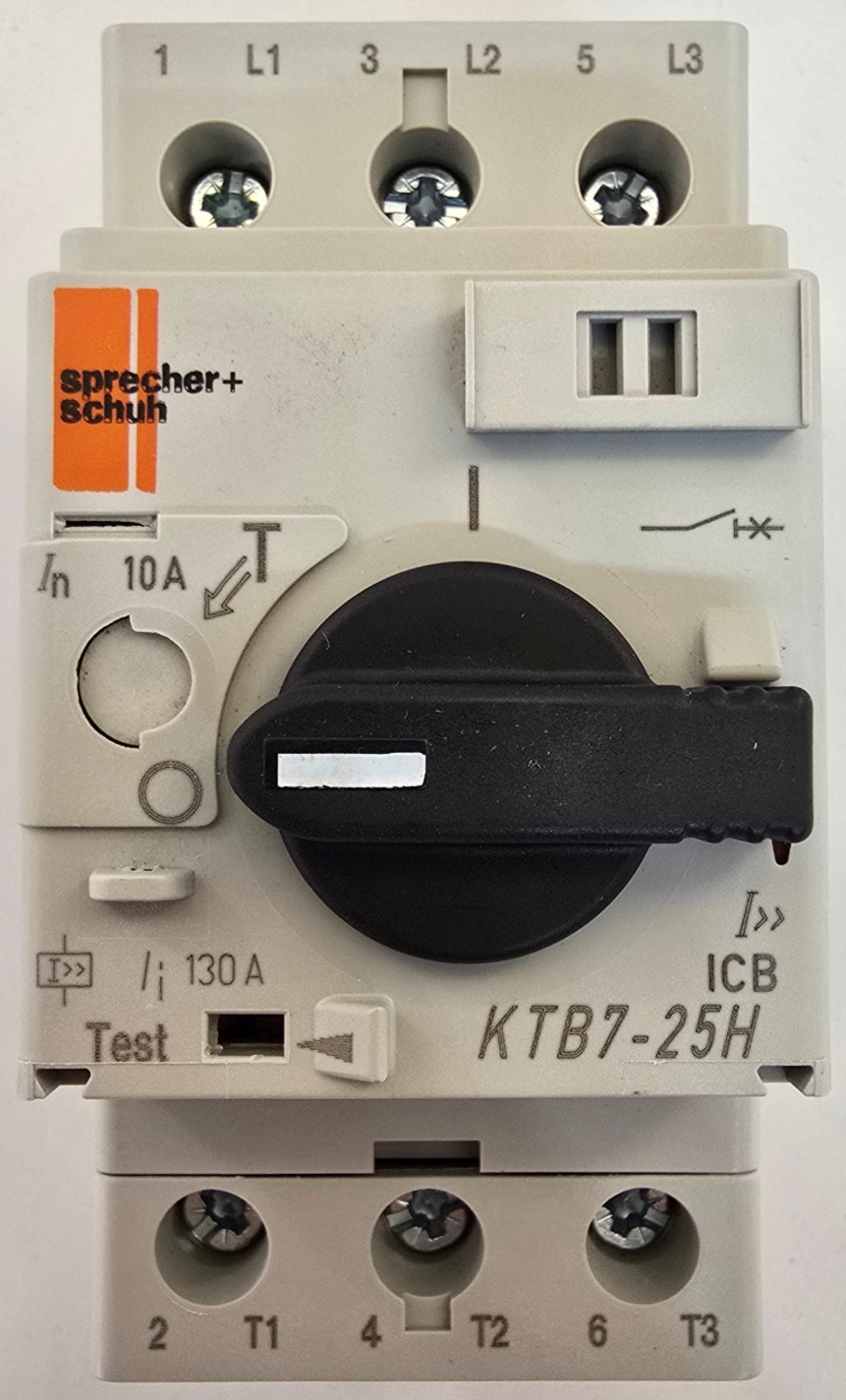 Sprecher+Schuh KTB7-25H-10A KT7 Motor Circuit Protector 10A