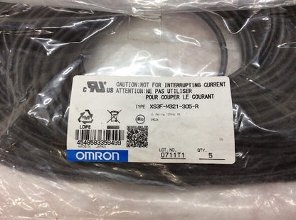 Omron XS3F-M321-305-R Sensor cable, M8 (F), 3P, PVC robot, IP67, 5m 5PCS