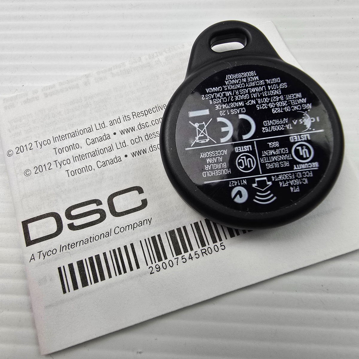 [2 Pack] DSC Tyco PT4 Prox Tag Fob For WT5500P Keypad Security System ...