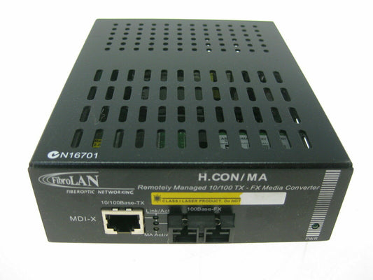 FibroLAN H.CON/MA/SM-TL MA Managed 10/100 TX-FX Media Converter (PreOwned)