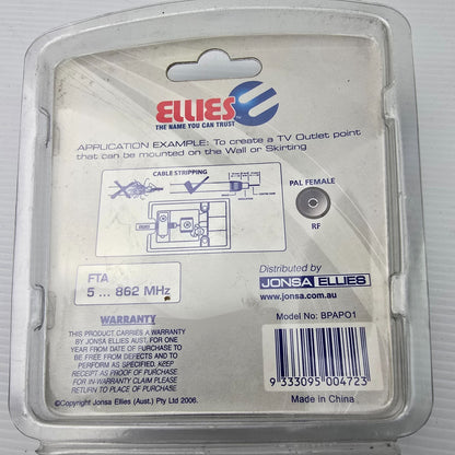 JONSA ELLIES BPAPO1 SKIRTING OUTLET PAL RF FEMALE Screw & Saddle (NEW Sealed)