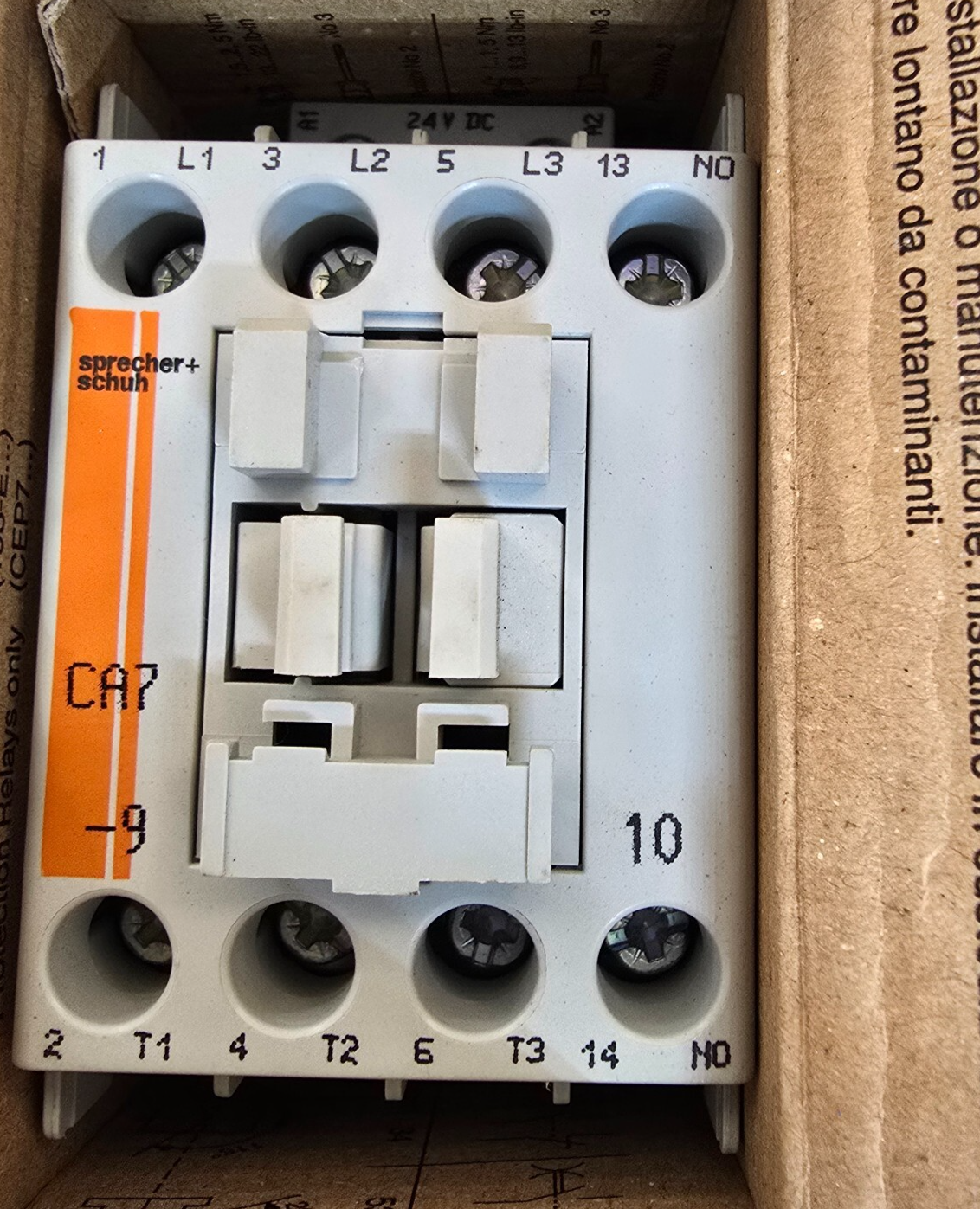 Sprecher+Schuh CA7-9C-10 24VDC CA7 Contactor 3 pole 9A 4kW 1N/O Auxiliary 24VDC