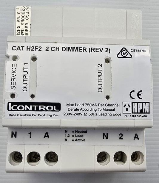 HPM H2F2 iControl 2 CH DIMMER OUTPUT 750VAx2 (NEW In Box)