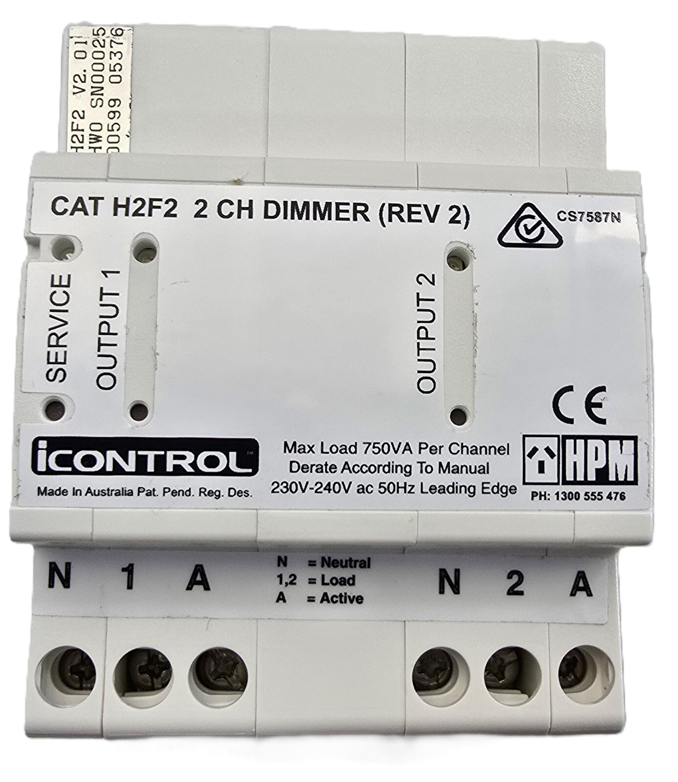 HPM H2F2 iControl 2 CH DIMMER OUTPUT 750VAx2 (NEW In Box)