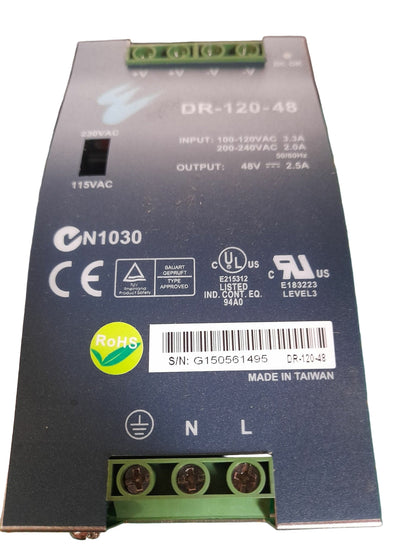 DR-120-48 120W/2.5A DIN-Rail 48VDC Industrial Power Supply