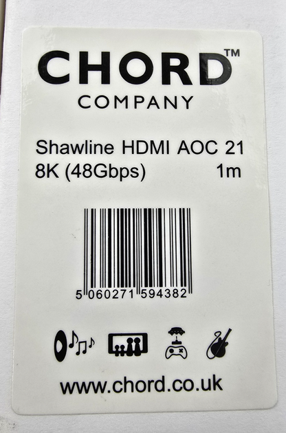 Chord Shawline HDMI AOC 21 4K / 8K HDR 48Gbps HDMI Cable 1m (NEW In Box)