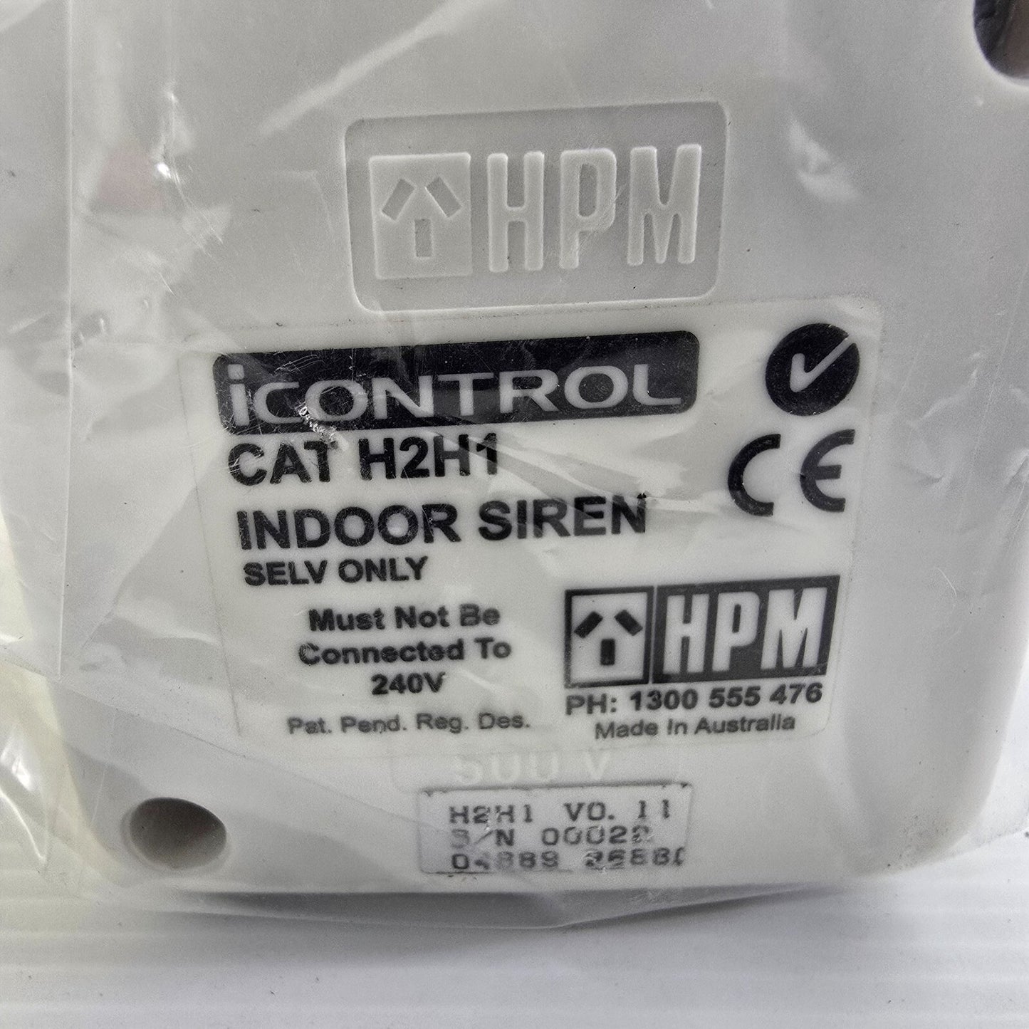 HPM H2H1 iControl Indoor siren alarm SELV Only NEW (WITH BOX)
