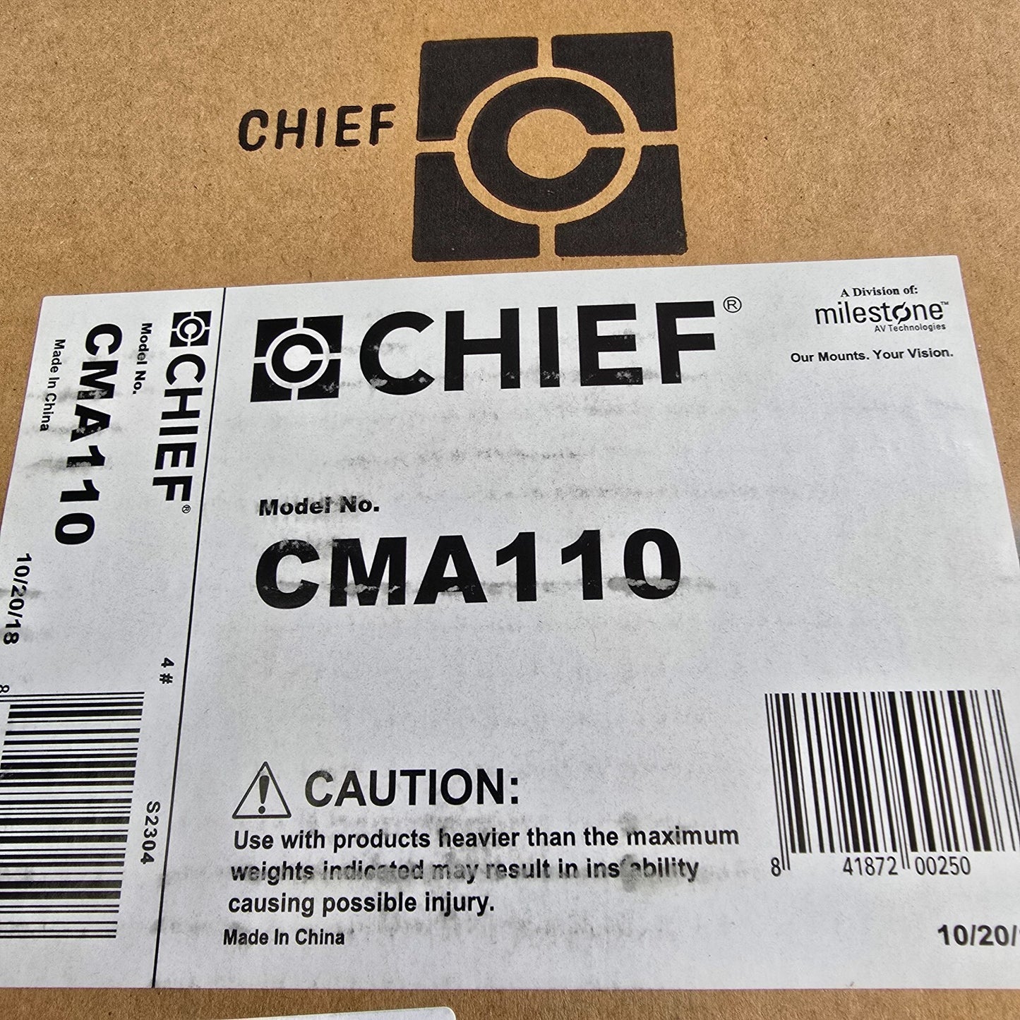 CHIEF CMA110 8-inch flat ceiling plate for projector mount