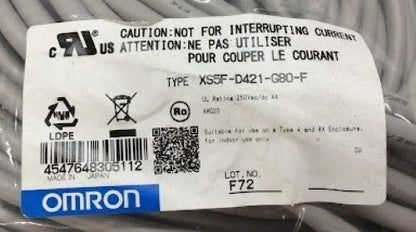 Omron XS5F-D421-G80-F Smartclick M12 (F), 4P, A coded, sensor cable, IP67 1PCS