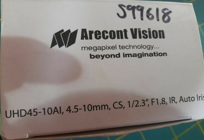 Arecont Vision UDH45-10 Varifocal IR Corrected Lens - 4.5-10mm Surveillance (NEW)