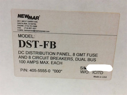Newmar DST-FB DC Distribution Panel 8 GMT Fuse 8 Breaker Dual Bus (NEW In Box)