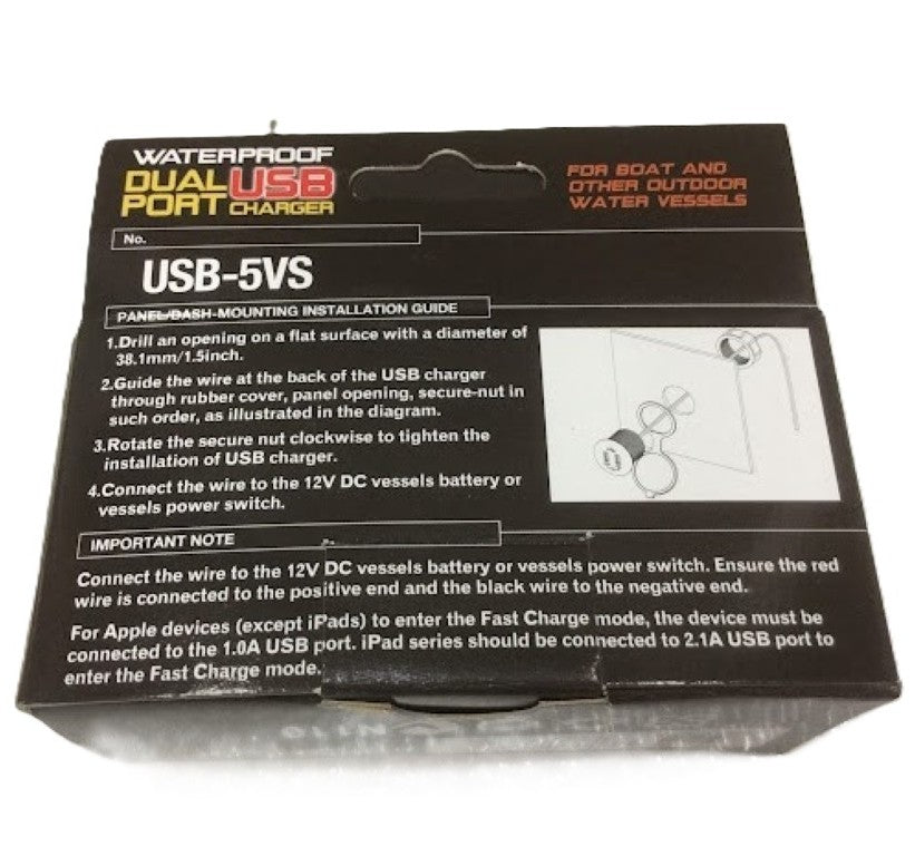 Axis USB-5VS Waterproof Dual USB Charger 12V 3.1A IP66 Marine (NEW In Box)