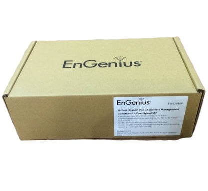 EnGenius EWS2910P 8 Port Gigabit PoE Managed Switch 2 SFP 55W (NEW In Box)
