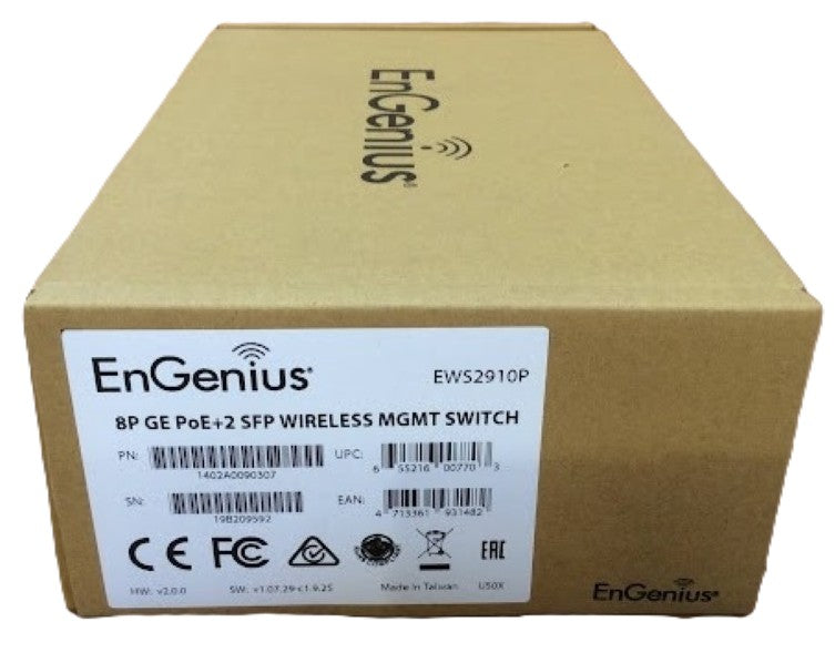 EnGenius EWS2910P 8 Port Gigabit PoE Managed Switch 2 SFP 55W (NEW In Box)