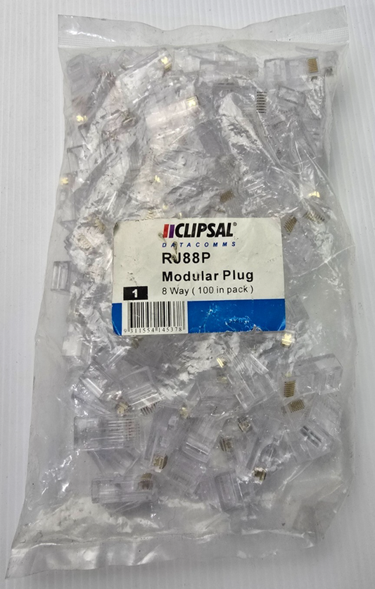CLIPSAL RJ88P Actassi RJ45 Plug Cat5e Stranded Cable 8 Way (Pack 100) NEW Sealed