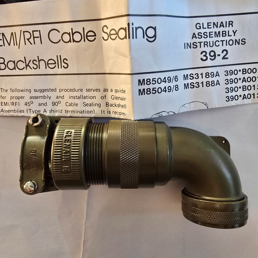 GLENAIR M85049/8-51W Circular MIL Spec Backshell Right Angle Size 8 (NEW)