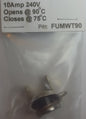 [2 Pack] FUMWT90 Thermal Circuit Breaker 10Amp 240V Opens @ 90 C, Closes @ 75 C