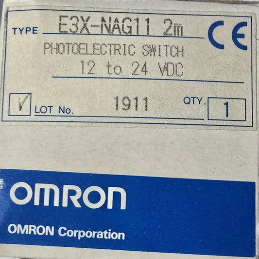 OMRON E3X-NAG11 Amplifier, with pot, mark detection, LED, NPN output, 2m