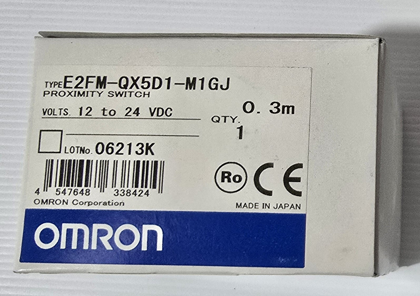 OMRON E2FM-QX5D1-M1GJ Proximity sensor, inductive, long, M18, shielded, 5mm, DC