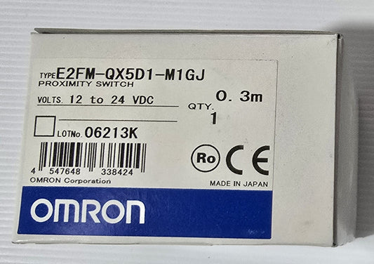 OMRON E2FM-QX5D1-M1GJ Proximity sensor, inductive, long, M18, shielded, 5mm, DC