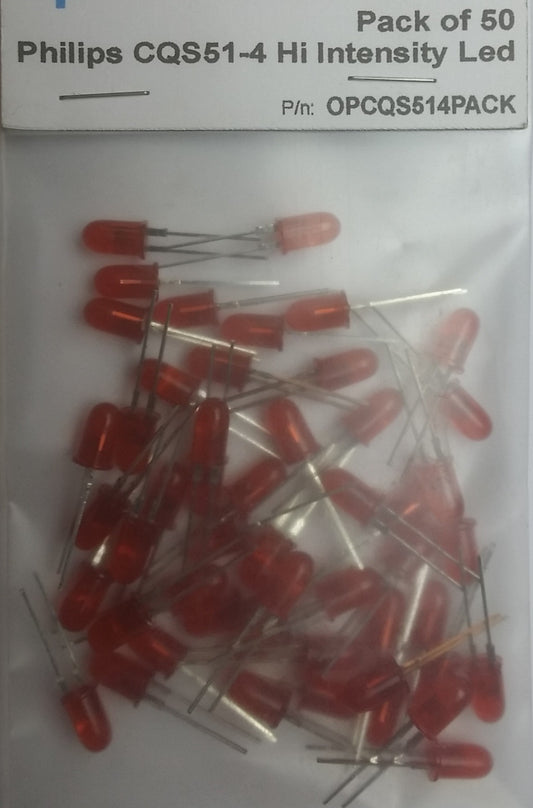 Philips CQS51-4 OPCQS514PACK Hi Intensity Red LED  Electronics [Pk 50] (Sealed)