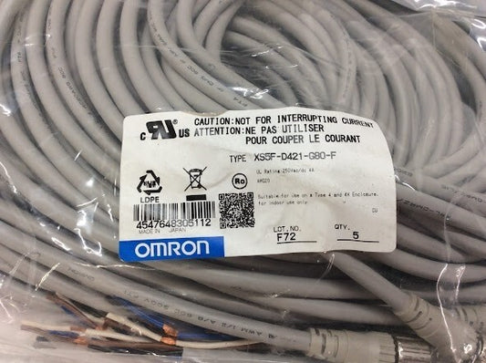 Omron XS5F-D421-G80-F Smartclick M12 (F), 4P, A coded, sensor cable, IP67 5PCS