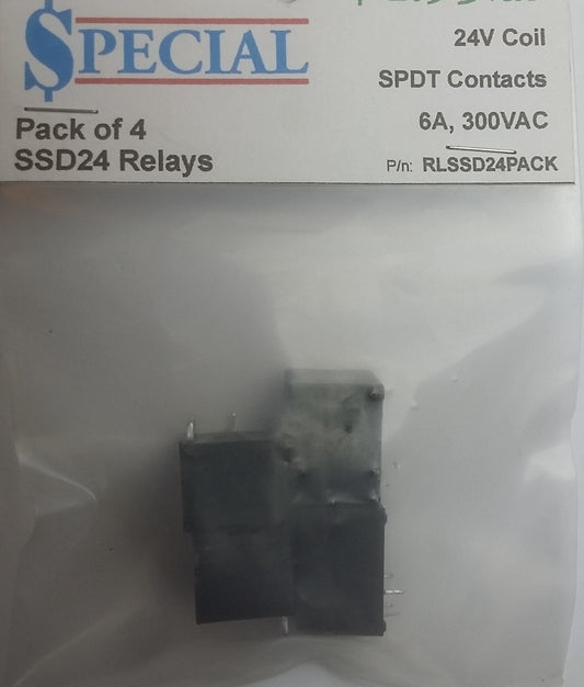 [Pack 4] Solid State Relays SSD-24 24V Coil SPDT Contacts 6A 300VAC (Sealed)