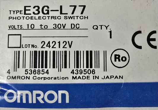 OMRON E3G-L77 Photoelectric Sensors, 2m, M12, NPN, PNP,Dark ON, 24 V