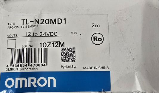 OMRON TL-N20MD1 Proximity Sensor, 20 mm, Unshielded, DC 2-wire, NO, 2 m