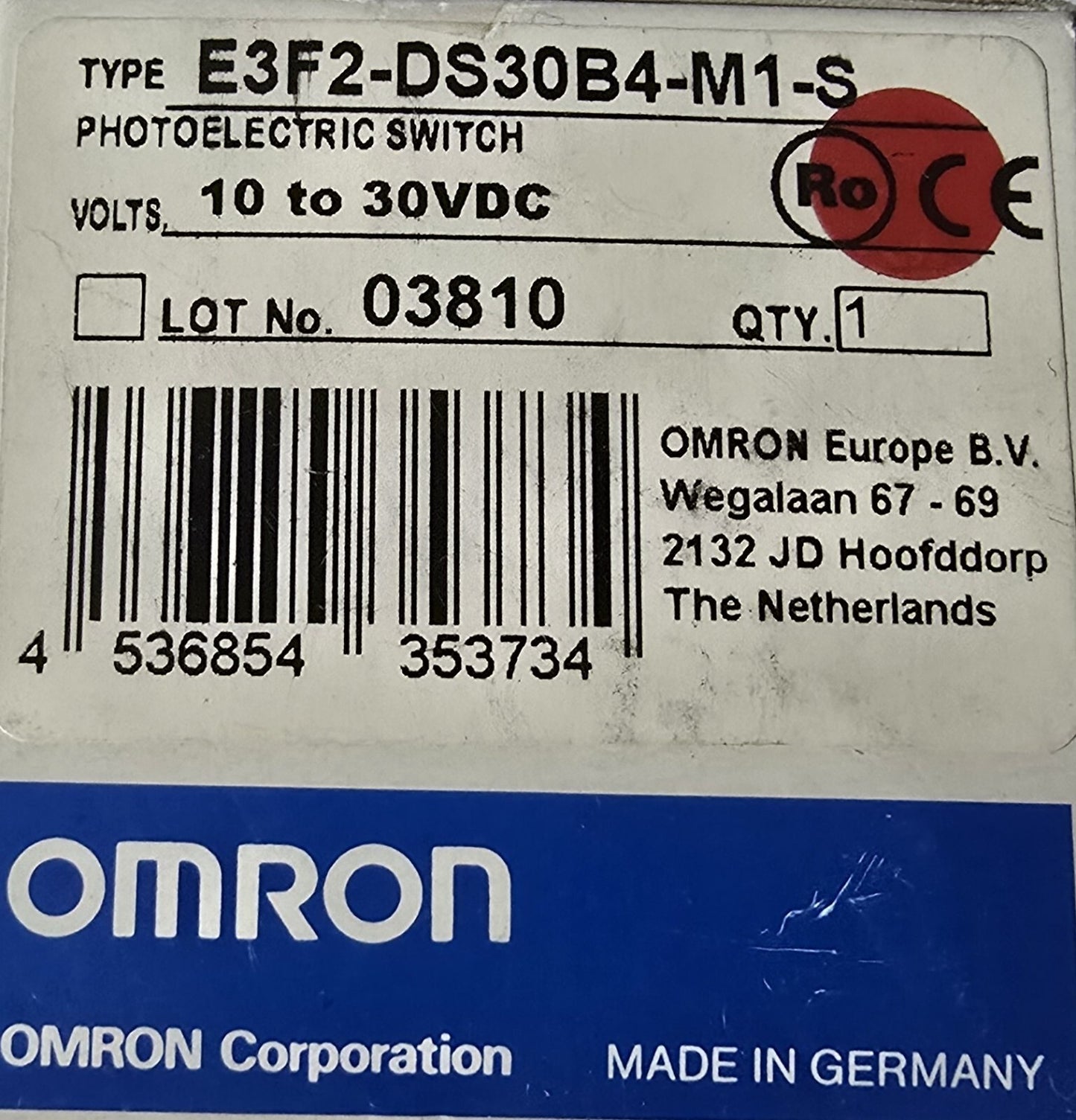 OMRON E3F2-DS30B4-M1-S Photoelectric Sensors Diffuse 30mmSD PNP M12