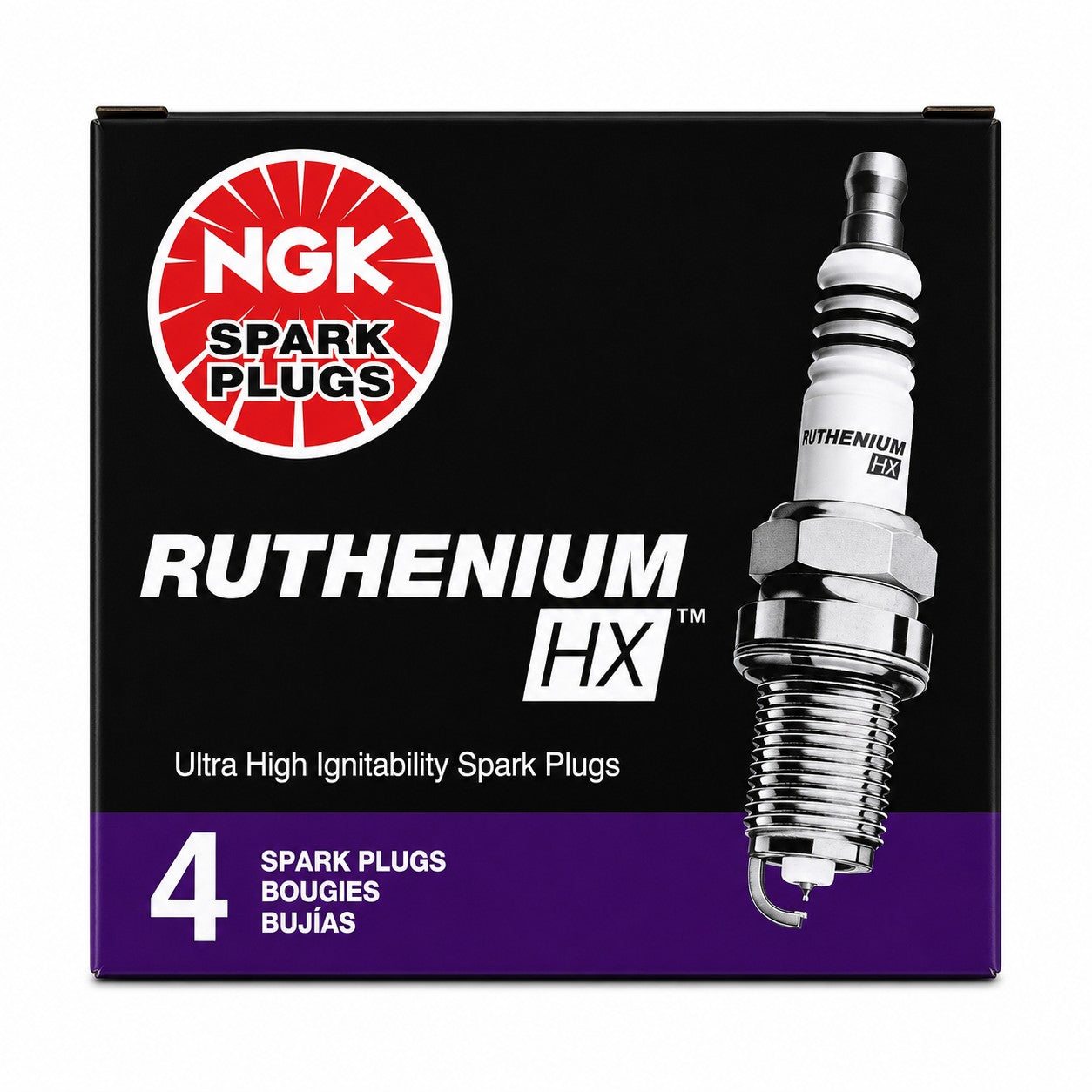 NGK LFER7BHX [4 Pack] 95125 Ruthenium HX Spark Plug (NEW In Box)